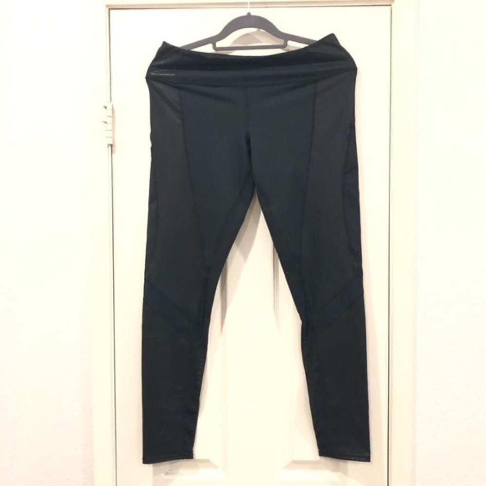 Zella Lived In Panel Coated Leggings Black Mesh Large - Picture 14 of 16